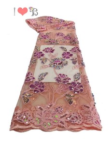 <span class=keywords><strong>Suisse</strong></span> Voile dentelle <span class=keywords><strong>nouvelle</strong></span> mode Voile dentelle tissu broderie avec strass 100% coton dentelle pour robe de mariée - Product Image 4