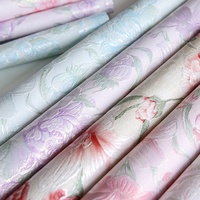 Kertas Seni Pembungkus Bunga Katun dengan Relief Bunga Mawar yang Indah, Dilengkapi Bahan Floral dan Embossing