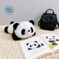 Jouet en peluche doux et câlin pour la chambre d'enfant, en fibre de polyester, coutures durables avec rembourrage sûr, porte-clés, jouets en peluche panda
