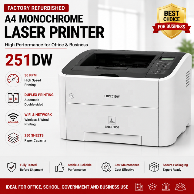 Refurbished A4 Duplex Laser Printer 251DW Business Office Printer Wireless Network Printing Machine