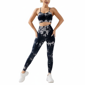 Pantalon de yoga taille haute sans couture en gros femmes soutien-gorge de sport haut court vêtements de sport collants leggings ensemble de yoga fitness - Product Image 1