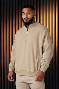 Sweat-shirt à demi-fermeture éclair pour hommes avec logo personnalisé Sweat-shirt multicolore en coton à manches longues sans capuche Top Streetwear décontracté Vente en gros - Product Image 2