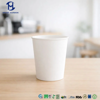 Gobelet en papier PHA à paroi simple polyvalent, gobelet biodégradable pour chocolat chaud et thés aux herbes