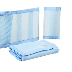 Breathable 100% polyester Crib guardrail pad 3D spacer air mesh sandwich air mesh fabric baby crib