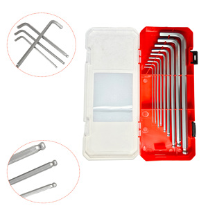 Plastic <b>box</b> silver 9-piece set folding hexagonal wrench ball head industrial grade hexagonal key screwdriver set high hardness - Product Image 6