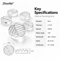 Lentille laser PMMA ZhonNa 8 mm, lentille meniscus à focalisation croisée 130 °   Lentille optique pour alignement de roues de pneus, laser rouge, vert, bleu, IR