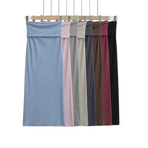 Wholesale Custom Summer New Arrival Waist Flap <b>Wrap</b> Hip <b>Stretch</b> Solid Color Slim Spice Long Skirt Halter Dresses - Product Image 1