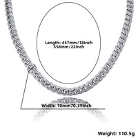 Collier tendance unisexe transfrontalier Europe-Amérique, accessoires de danse urbaine et de rap, chaîne en bambou avec zircon