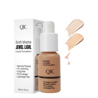 Fond de teint liquide brillant adoucissant pour la peau, longue tenue, hydratant, fini naturel, marque privée QIC Foundation