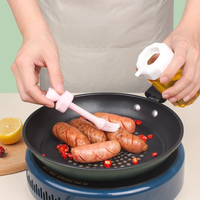 Bouteille de stockage d'huile anti-fuite monobloc de 200 ml avec couvercle à brosse en silicone intégré, applicateur d'huile résistant à la chaleur pour grillades et pâtisserie
