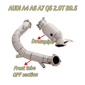 Tubo de Escape Delantero OEM (Downpipe) para Audi <span class=keywords><strong>A4</strong></span> A6 A7 Q5 2.0T B9.5 <span class=keywords><strong>2022</strong></span>+ con Protector Térmico, Interfaz de Turbina y Brida de 4 Orificios (Tubo de Prueba) - Product Image 1