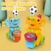 Juguete Musical de Elefante con Luces Intermitentes, Tambor y Soplador Eléctrico, con Diseño de Animal de Dibujos Animados, Regalo Educativo para Niños