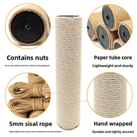 Arbre à gratter portable de luxe en sisal pour chat et chien, structure d'escalade verticale, poteau résistant à l'usure, fonction de nettoyage des dents, diamètre 7 cm, pour la maison