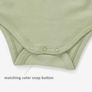 Venta al por mayor de algodón orgánico de manga corta a presión botón regazo hombro bebé mamelucos cortos Body de bebé - Product Image 5