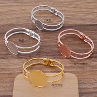 (07518) Bracelet en laiton plaqué suspendu, 4 couleurs, plaques dentées 20/25/30mm