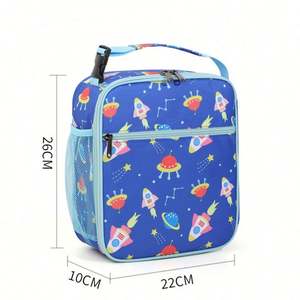 Lonchera de dibujos animados con diseño atractivo, con asa y cierre, tipo nevera portátil, para estudiantes, con aislamiento de papel de aluminio, impermeable, capacidad de 15L, colgante - Product Image 2