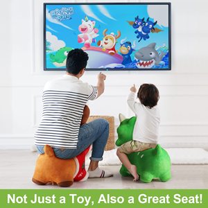 Jouet à chevaucher en peluche Dinosaure Triceratops rebondissant pour enfants, idéal pour les tout-petits garçons et filles, à utiliser en intérieur et en extérieur, cadeau pour tous les âges - Product Image 6