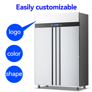 Réfrigérateur-congélateur commercial OEM 2 portes 860L en acier inoxydable vertical avec refroidissement par air et fonctions de dégivrage AI - Product Image 2