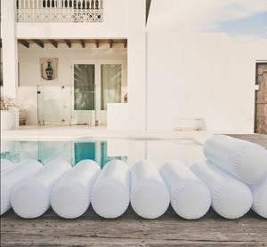 Precio de Fábrica, Juguetes de <span class=keywords><strong>Piscina</strong></span> de PVC, Colchoneta Flotante Inflable con Respaldo, <span class=keywords><strong>Tubular</strong></span> Transparente Blanco, Plegable hasta 104 pulgadas x 88 pulgadas - Product Image 3