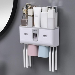 Family <span class=keywords><strong>oral</strong></span> <span class=keywords><strong>b</strong></span> baño cepillado agua lavado dientes limpiador 3 tazas dispensador automático de pasta de dientes con <span class=keywords><strong>soporte</strong></span> para cepillo de dientes - Product Image 4