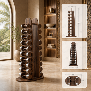 Rack d'entraînement en bois avec plateforme, ensemble d'haltères et kettlebells, équipement <span class=keywords><strong>de</strong></span> gym professionnel à charges à disques, machine multifonction complète pour la <span class=keywords><strong>musculation</strong></span> - Product Image 3