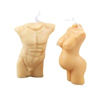 BS367 Moules en silicone pour bougies, formes de corps humain (torse féminin sexy, musculaire masculin, figurines homme-femme)