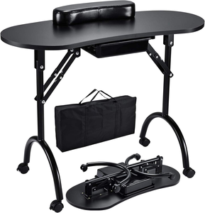 <span class=keywords><strong>Mesa</strong></span> <span class=keywords><strong>de</strong></span> Manicura Profesional Portátil, Plegable, <span class=keywords><strong>de</strong></span> Diseño Moderno, con Superficie <span class=keywords><strong>de</strong></span> <span class=keywords><strong>Melamina</strong></span>, Ecológica, Duradera y Fácil <span class=keywords><strong>de</strong></span> Limpiar - Product Image 1