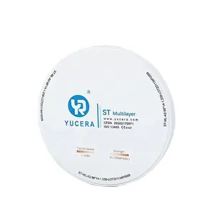 Yucera Wholesale High Translucent Super Translucent ST Multilayer Dental Cad Cam Pre Sintered Zirconia Block