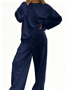 Traje casual de mujer de algodón puro de alta calidad OEM, listo para usar, en colores dulces, relajado y elegante. - Product Image 3