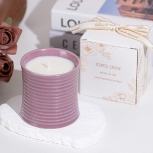 Fresh <b>Long</b> Lasting Scent Scented <b>Candle</b> Slim Waist Ceramic Cup Soy Wax Smokeless Indoor Aromatherapy Ornament - Product Image 3