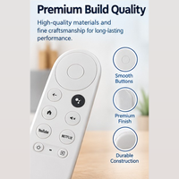 Nouvelle télécommande intelligente Google TV Streamer 2026, 13 touches, blanche, piles AAA, code d'apprentissage 433 MHz, avec boutons Netflix et YouTube