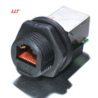 Connecteurs et prises RJ45 étanches circulaires noirs à montage sur panneau LLT 8P 8C