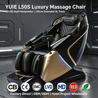 Fauteuil de massage Yijie L50S à double manipulateur 4D+3D, rail SL étendu de 135 cm, 52 airbags, vente en gros OEM