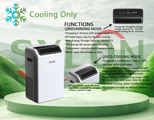 Climatiseur domestique portable rechargeable 7000 Btu/h avec batterie intégrée et stockage d'énergie - Product Image 3