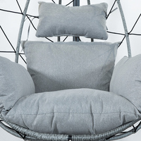 PE Rotin Métal Stand Patio Suspendu Balançoire Oeuf Chaise Double Siège Jardin Extérieur Osier Cocon