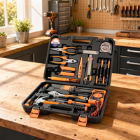 30Pcs Set Peralatan Rumah Tangga All-in-One Perkakas Tangan Palu Tang Obeng Multimeter Meteran Baja Karbon OEM Portabel