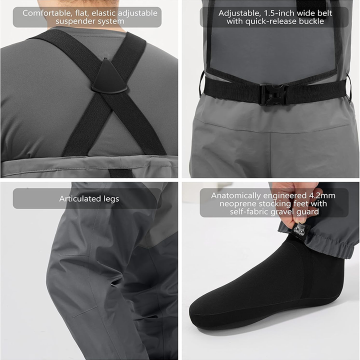 Lightweigh Men's Breathable Waders | Waterproof Duck Wader With Insulated Boots - View #4