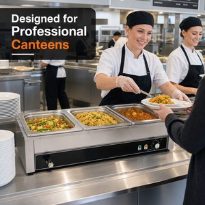Commercial Electric 3 Pan Bain Marie Food <b>Warmer</b> 220V 1.5kW Countertop Soup <b>Warmer</b> for <b>Buffet</b> Restaurant Catering - Product Image 5