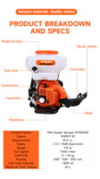 ZOMAX Pulvérisateur et Souffleur de Feuilles Double Fonction 2.13KW, Pulvérisateur à Essence 26L, Brumisateur à Dos, Portée de Pulvérisation 12m pour l'Agriculture et la Lutte Anti-Moustiques