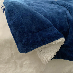 Giá Tốt Nhất 100% Polyester Mềm Ấm Hai Lớp Jacquard Flannel Lông Cừu Ném Fluffy Dày Mùa Đông Sherpa Lông Cừu Chăn - Product Image 5