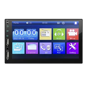 7023 2 DIN 12V Car MP5 Player 7" Touchscreen Dual USB Blue tooth FM Radio Media Playback Hands-Free