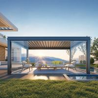 Pergola motorisée en aluminium imperméable pour patio, fabriquée en Chine, avec télécommande, pour maisons préfabriquées
