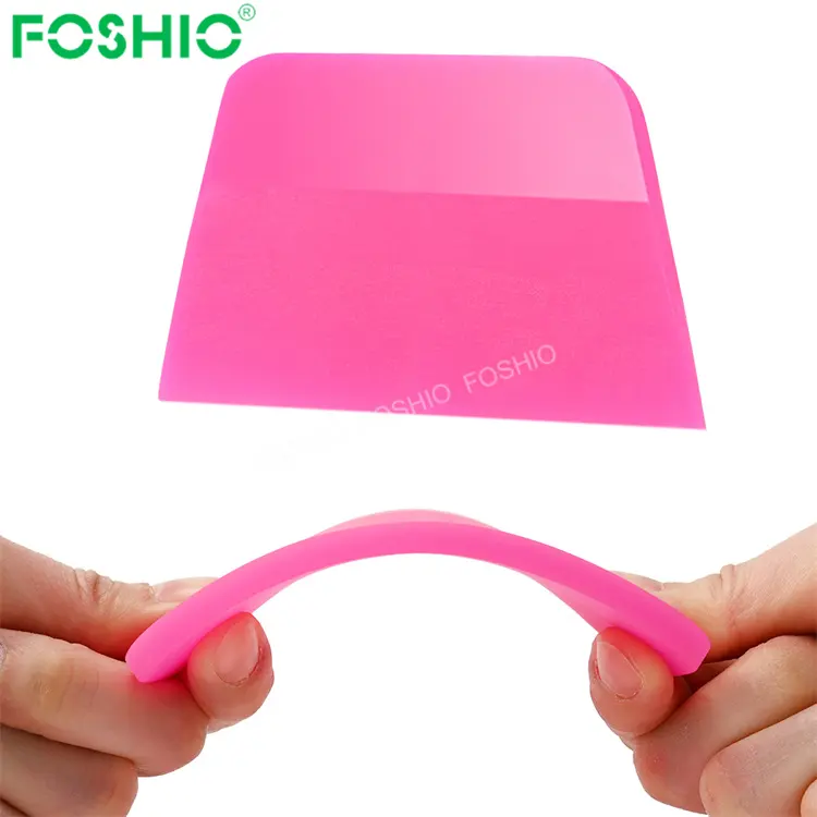 Foshio Squeegee Bungkus Ppf Warna Karet Silikon Lembut Merah Muda Logo Kustom