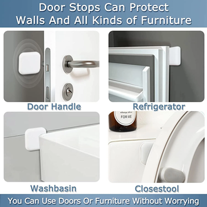 Aksesori Rumah Tangga Pelindung Dinding Kenop Pintu Persegi Penahan Pintu PU Berperekat Dapat Digunakan Kembali Transparan Tahan Air Bumper Tahan Lama - Product Image 4