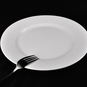 Logotipo personalizado Hotel restaurante a granel hecho a mano de <span class=keywords><strong>gres</strong></span> porcelánico juegos de cena de cerámica mate plato blanco - Product Image 6