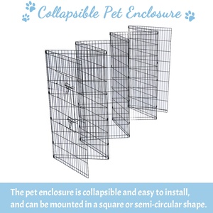 <span class=keywords><strong>Enclos</strong></span> pour animaux de compagnie en fil métallique pour lapins en plein air, parc pour chiens pliable, grande clôture pour chiens - Product Image 3