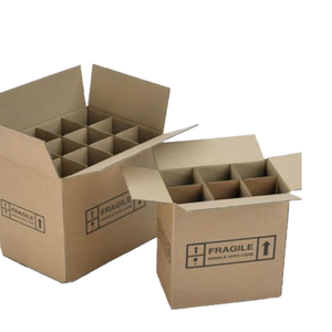 Nhà máy tùy chỉnh có thể tái chế vận chuyển sóng giấy <span class=keywords><strong>6</strong></span>/12 chai các tông Hộp rượu với ngăn - Product Image 3