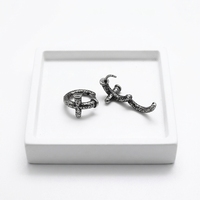 Boucles d'oreilles minimalistes vintage en acier inoxydable, style demi-vis, idéales pour les cadeaux