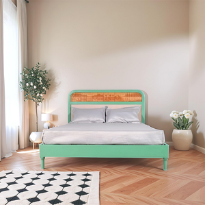 Designer Sage Groove <b>Bed</b> <b>Frame</b> Solid Wood Grooved Panel Platform <b>Bed</b> Luxury Bedroom Furniture for Contemporary Interior - Product Image 1