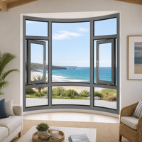 Fenêtre à battant en aluminium, double vitrage, rupture de pont thermique, isolante, insonorisée, à haute efficacité énergétique, pour villa et appartement